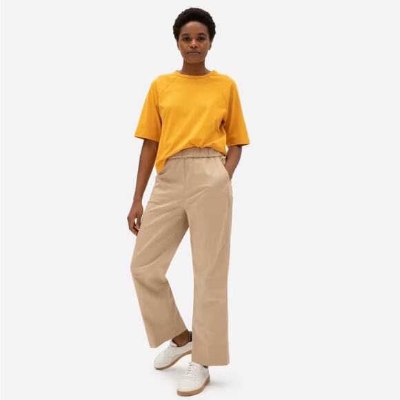 EVERLANE The Easy Pant Womens 2 Warm Khaki Tan Straight Leg Pull on Chino - Picture 1 of 14